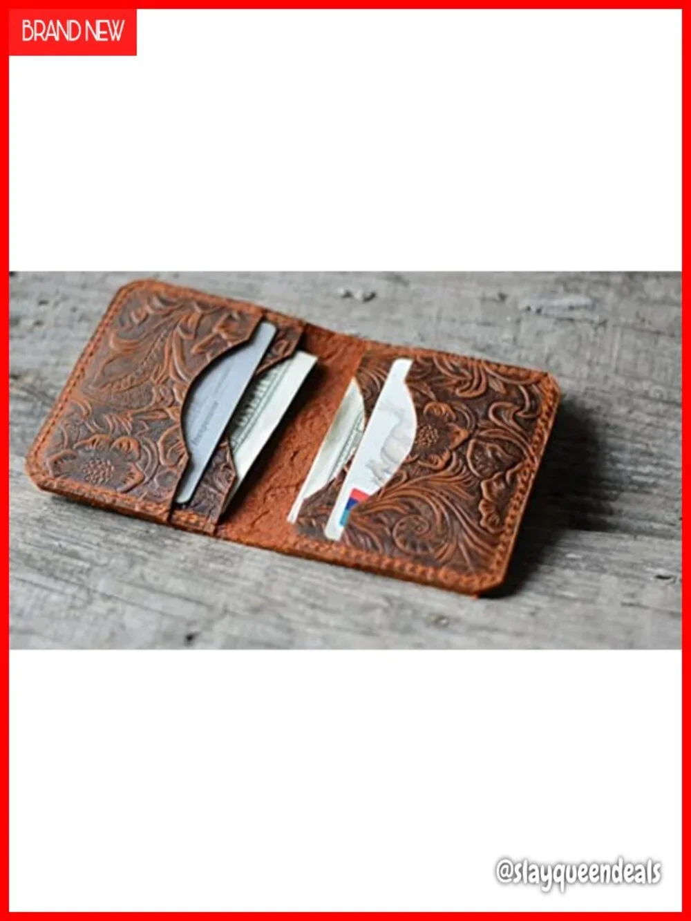 Handmade Minimalist Bifold Wallet Genuine Leather Card Holder Distressed